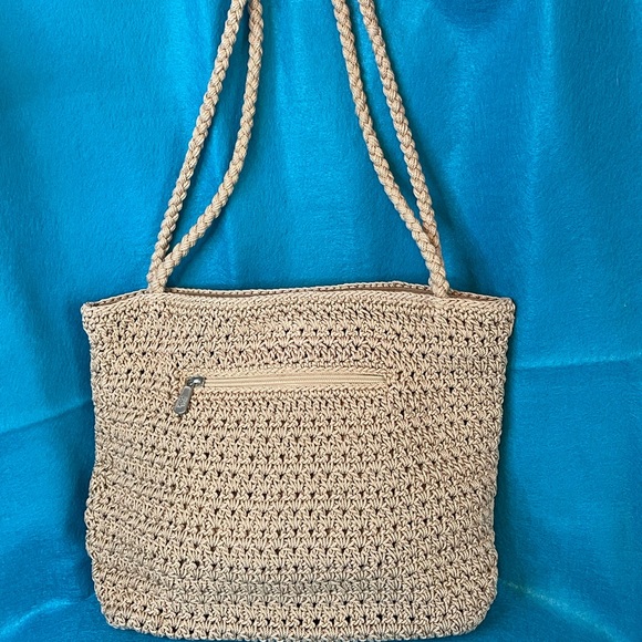 π The Sak Beige Crochet Shoulder Bag. Great Casual Bag. π - Picture 2 of 11